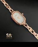 Oval Elegant Rose Gold Stainless Steel Ladies Watch