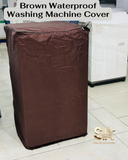 Brown Top Load Zipper Closure Waterproof Washing Machine Cover