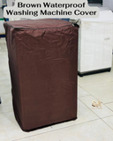 Brown Top Load Zipper Closure Waterproof Washing Machine Cover