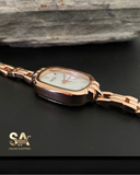 Oval Elegant Rose Gold Stainless Steel Ladies Watch