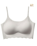 Women Comfort Seamless Gray Bra With Removable Padding