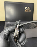 HUBLOT Silver Black Hologram Leather Strap Watch