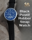 Positif Rubber Leather Strap Watch For Men