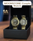 MOONSTONE Stone Dial Analog Quartz Couple Watch