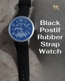 Positif Rubber Leather Strap Watch For Men