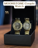 MOONSTONE Stone Dial Analog Quartz Couple Watch