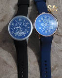 Positif Rubber Leather Strap Watch For Men