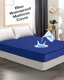 Terry Cotton Waterproof Blue Mattress Cover Protector