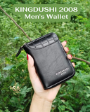 KINGDUSHI 2008  Zipper Leather Men's Wallet