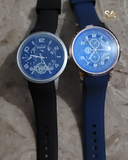 Positif Rubber Leather Strap Watch For Men