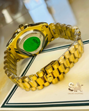 Rolex Day Date All Gold White Dial With Stainless Steel Quartz Watch