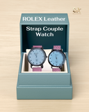 ROLEX Leather Strap Couple Watch