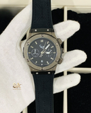HUBLOT Silver Black Hologram Leather Strap Watch