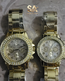 MOONSTONE Stone Dial Analog Quartz Couple Watch