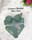 Green Luxury Bridal Bra Panty Set