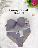 Gray Luxury Bridal Bra Panty Set