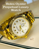 Rolex Day Date All Gold White Dial With Stainless Steel Quartz Watch